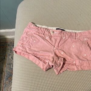 Women's Pink Heart-Print Cotton Shorts